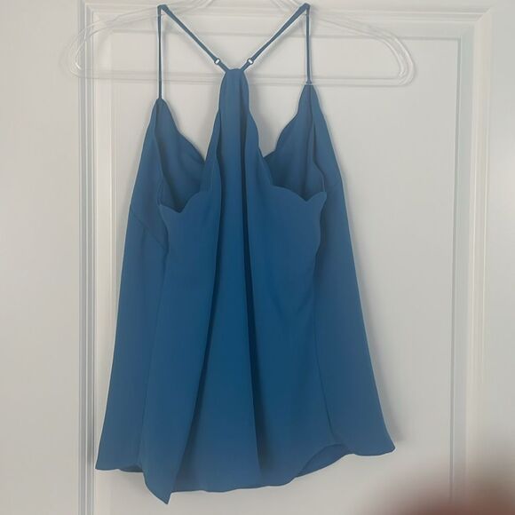 J.Crew Blue Scalloped Racerback Flowy Camisole Tank Top Size 8 - Picture 5 of 7